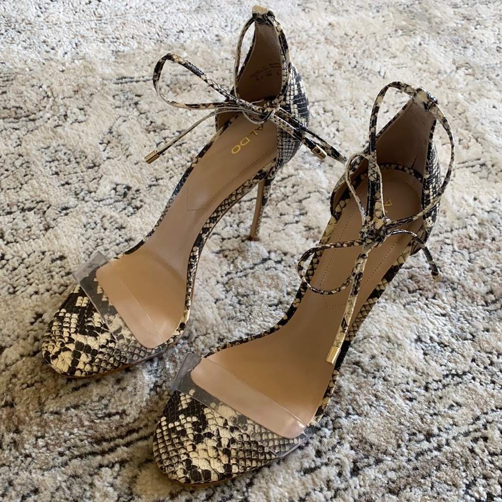 Snake skin print aldo sandal